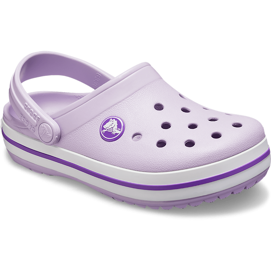Lavender/Neon Purple Toddler Crocband™ Clog - Angle - Crocs