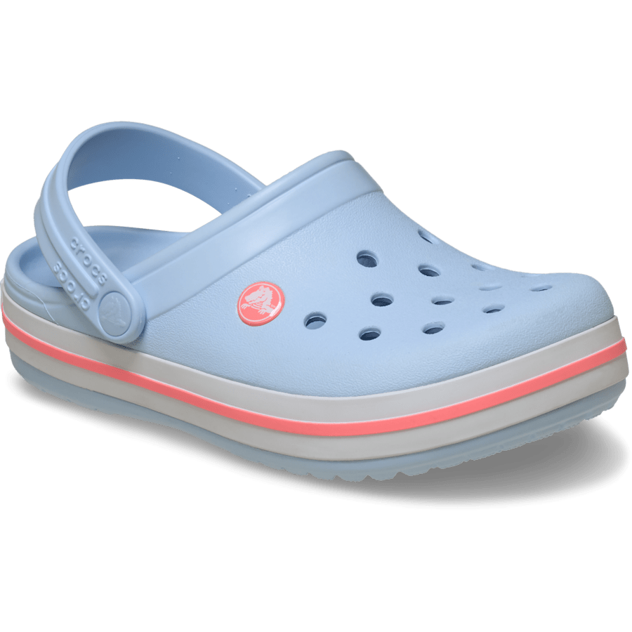 Blue Frost/Guava Kids' Crocband™ Clog - Angle - Crocs