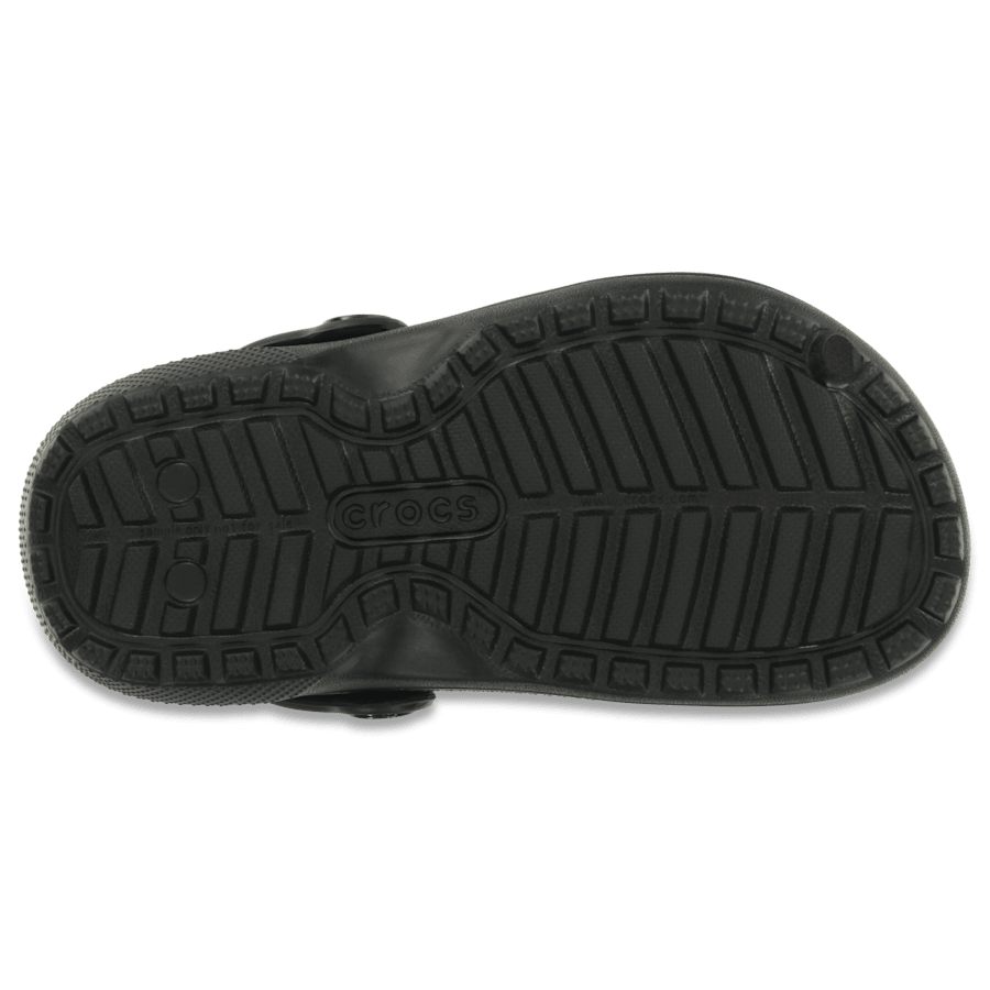 Black / Black Toddler Classic Lined Clog - Bottom - Crocs