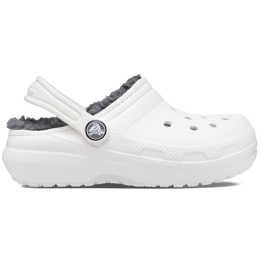 White / Grey Toddler Classic Lined Clog - Side - Crocs