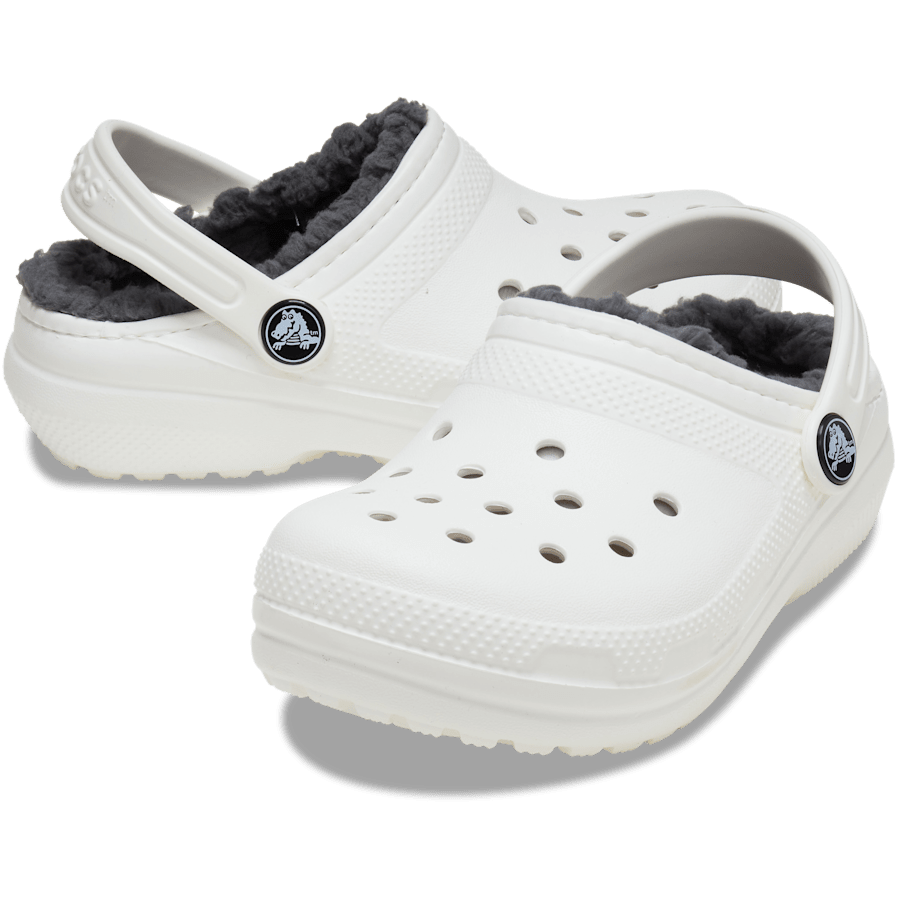 White / Grey Toddler Classic Lined Clog - Pair - Crocs