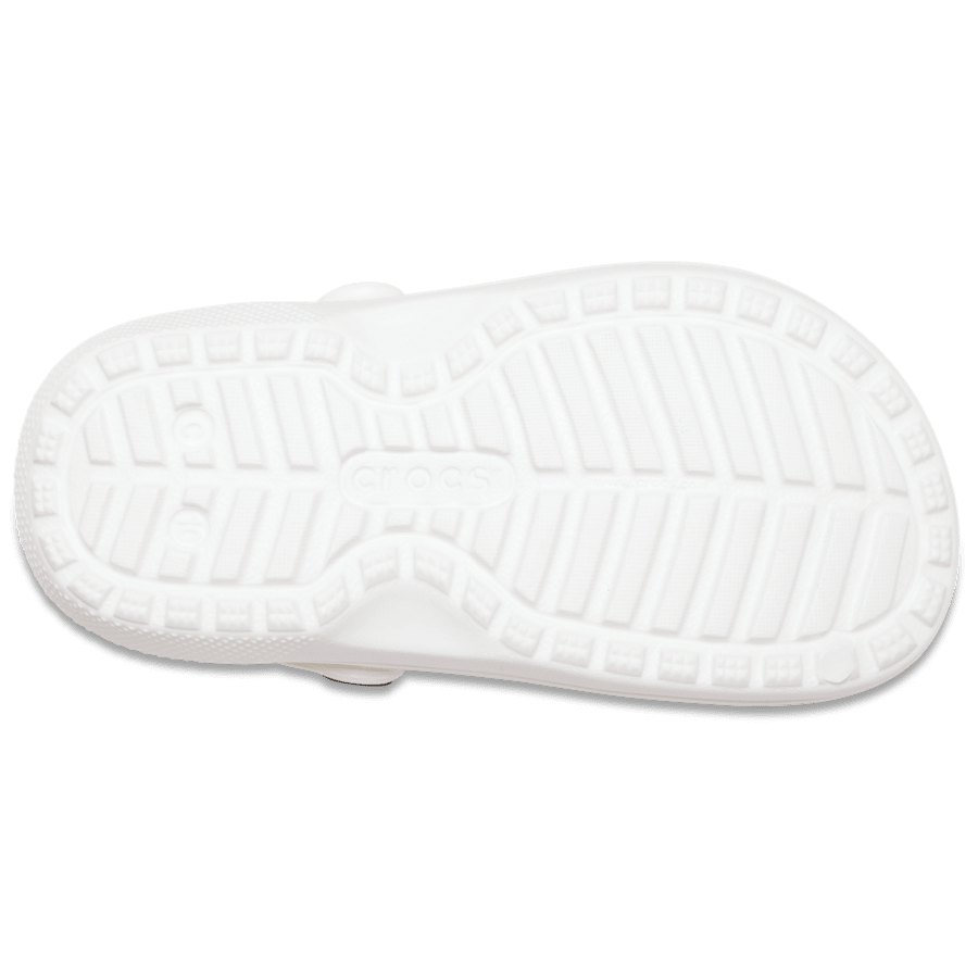 White / Grey Toddler Classic Lined Clog - Bottom - Crocs