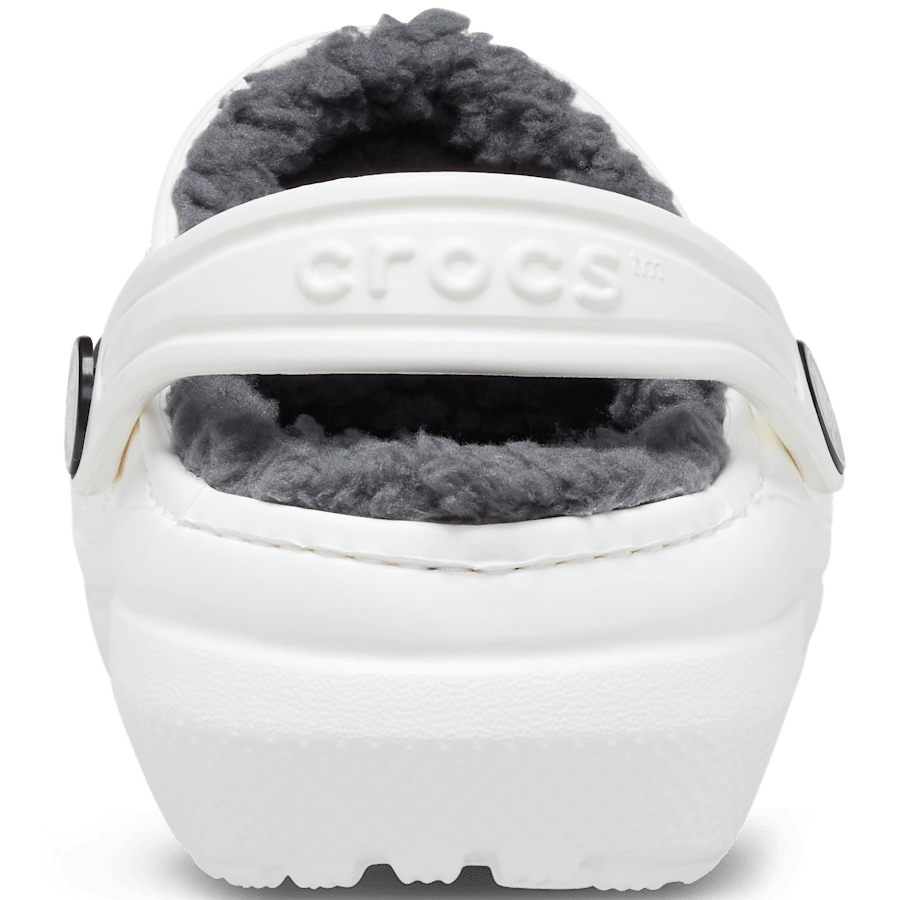 White / Grey Toddler Classic Lined Clog - Back - Crocs