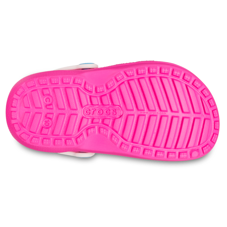 Pink Crush / Multi Toddler Classic Lined Clog - Bottom - Crocs