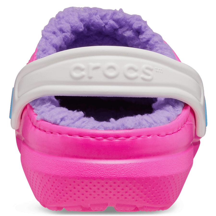 Pink Crush / Multi Toddler Classic Lined Clog - Back - Crocs