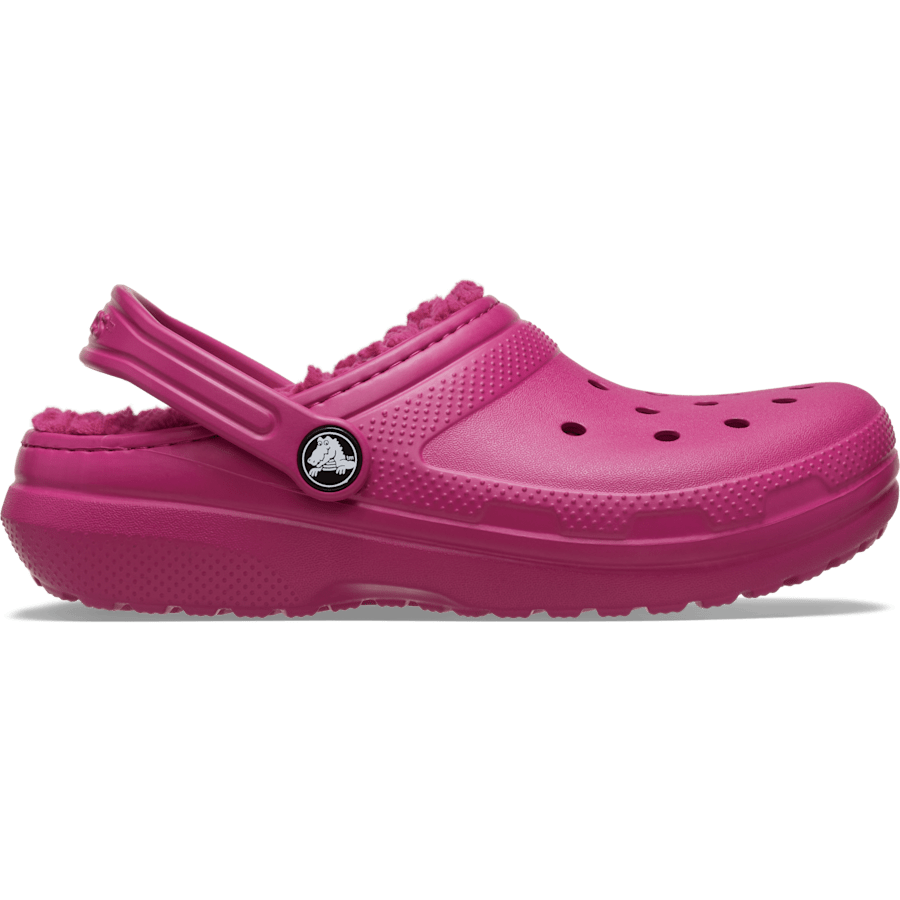 Royal Pink Toddler Classic Lined Clog - Seitenansicht - Crocs