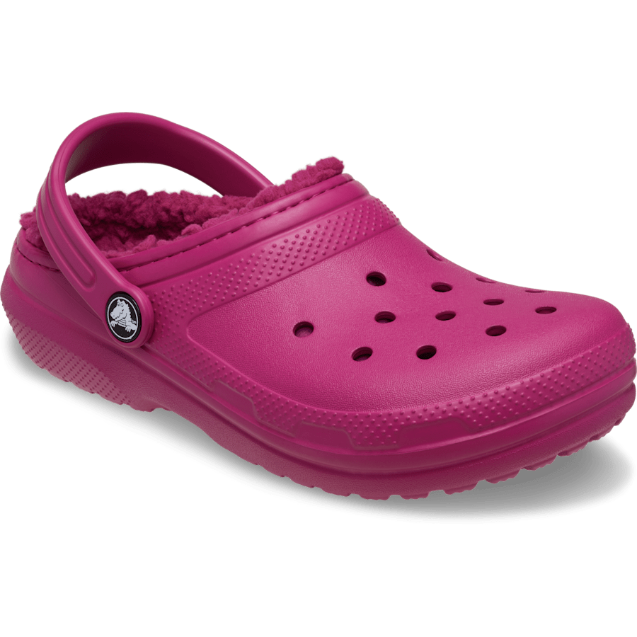 Royal Pink Toddler Classic Lined Clog - Schrägsicht - Crocs