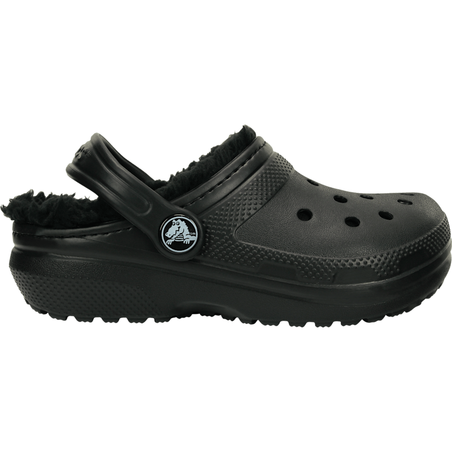 Black / Black Kids' Classic Lined Clog - Side - Crocs