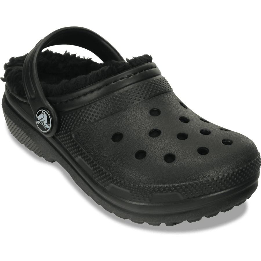 Black / Black Kids' Classic Lined Clog - Angle - Crocs