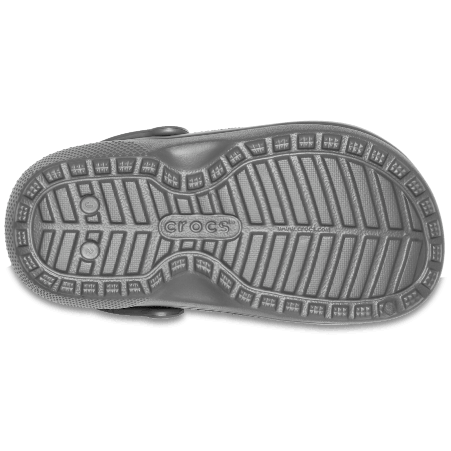 Slate Grey/Smoke Kids' Classic Lined Clog - Bottom - Crocs