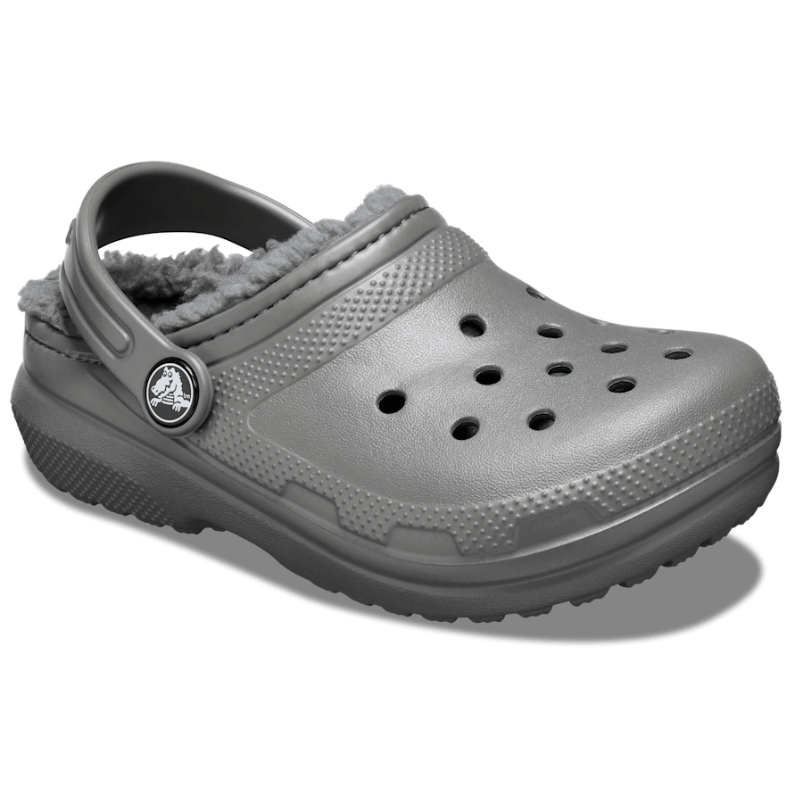 Slate Grey/Smoke Kids' Classic Lined Clog - Angle - Crocs