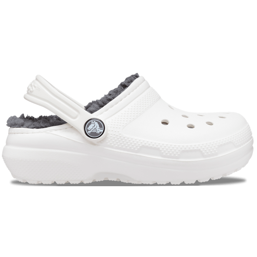 White / Grey Kids' Classic Lined Clog - Side - Crocs