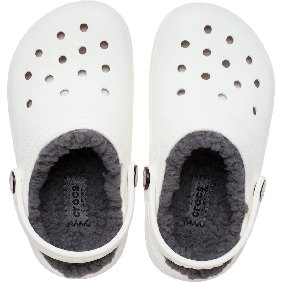 White / Grey Kids' Classic Lined Clog - Top - Crocs