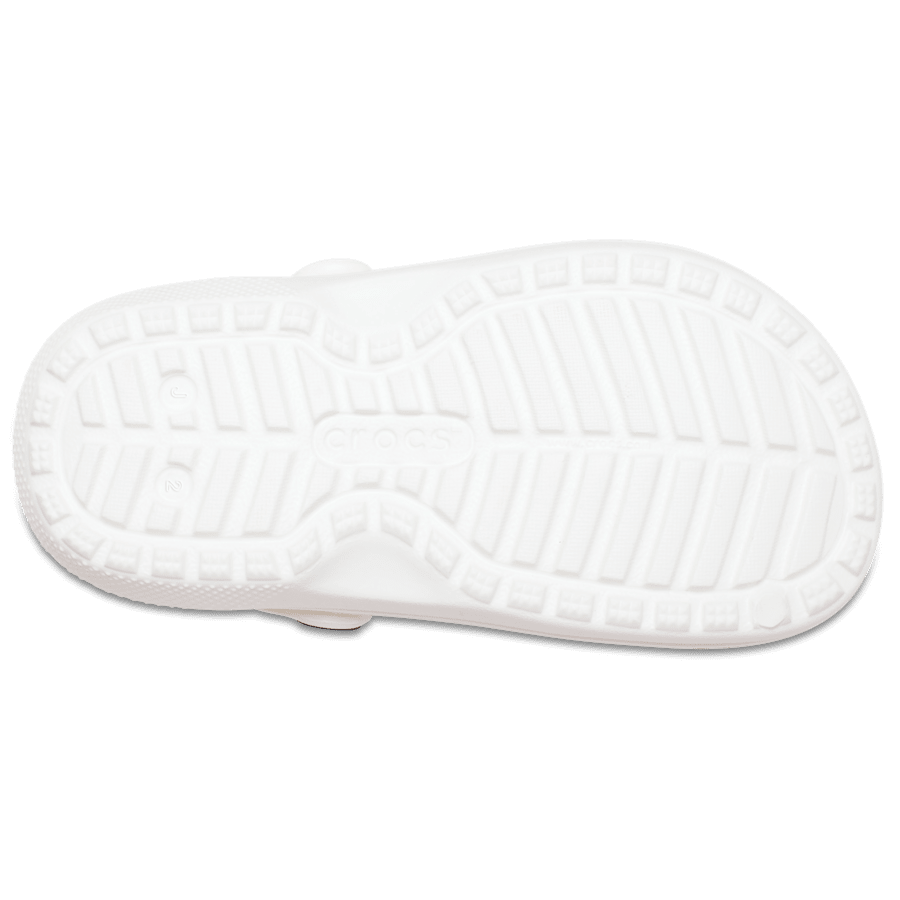 White / Grey Kids' Classic Lined Clog - Bottom - Crocs