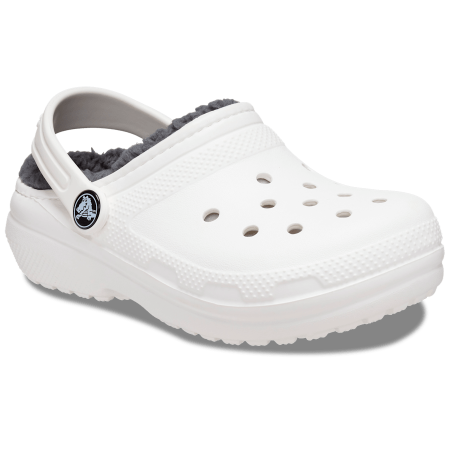 White / Grey Kids' Classic Lined Clog - Angle - Crocs