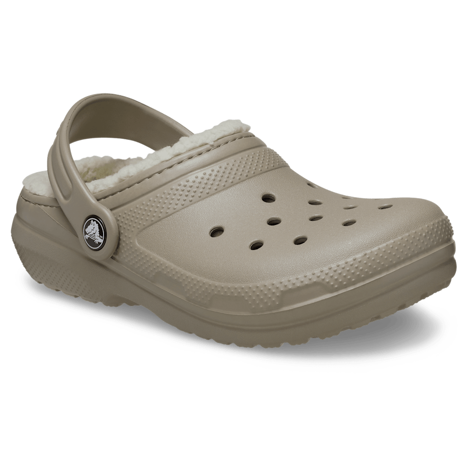 Mushroom / Bone Kids' Classic Lined Clog - Angle - Crocs