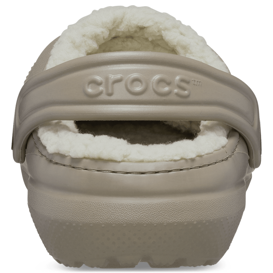 Mushroom / Bone Kids' Classic Lined Clog - Back - Crocs