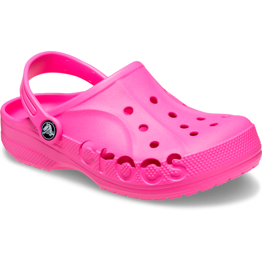 Electric Pink Toddler Baya Clog - Angle - Crocs