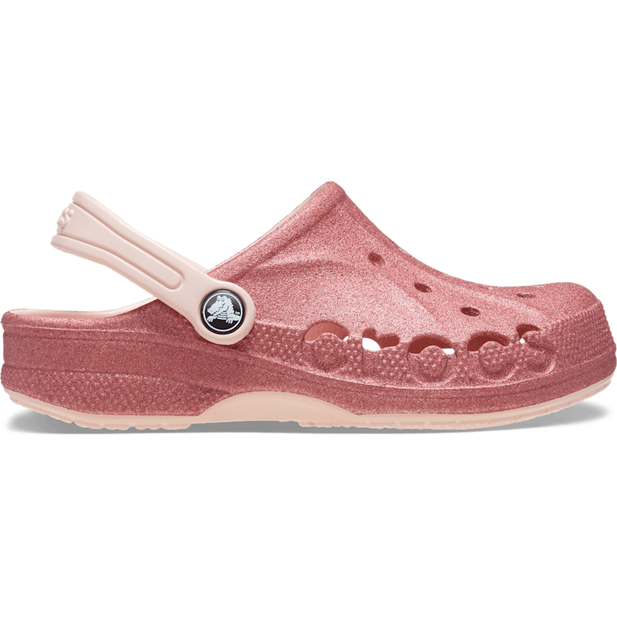 Pink Rose Toddler Baya Glitter Clog - Side - Crocs