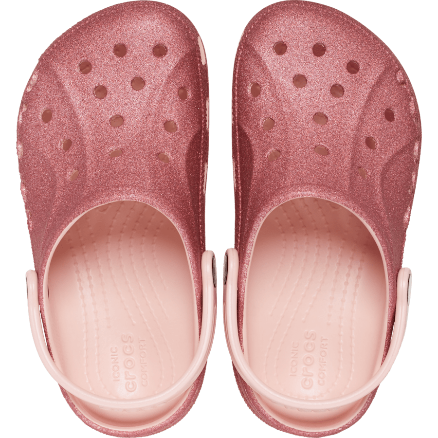 Pink Rose Toddler Baya Glitter Clog - Top - Crocs