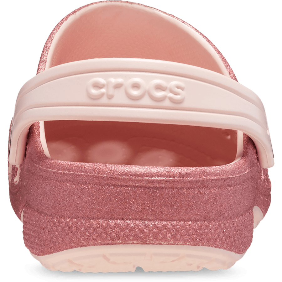 Pink Rose Toddler Baya Glitter Clog - Back - Crocs