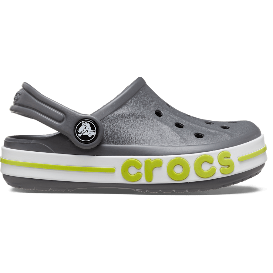 Slate Grey / Lime Punch Toddler Bayaband Clog - Side - Crocs