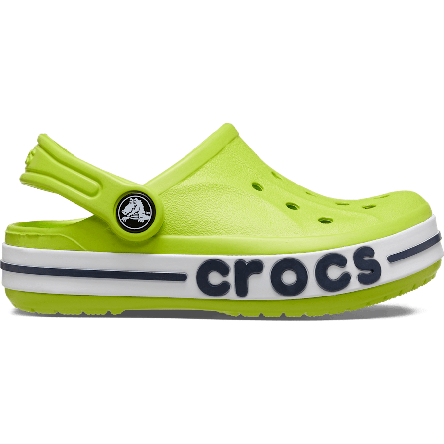 Lime Punch / Navy Kids' Bayaband Clog - Seitenansicht - Crocs