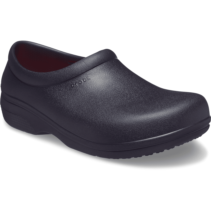 Black Crocs On The Clock LiteRide™ Work Slip-On - Angle - Crocs PFD