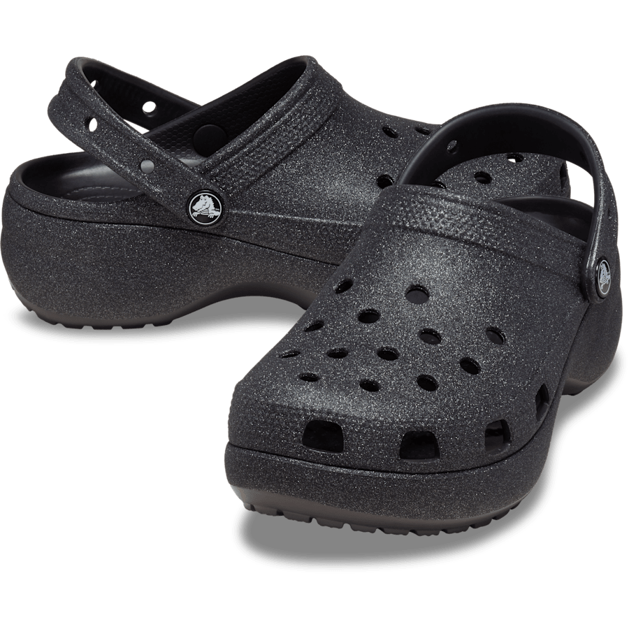 Black Women's Classic Platform Glitter Clog - Pair - Crocs