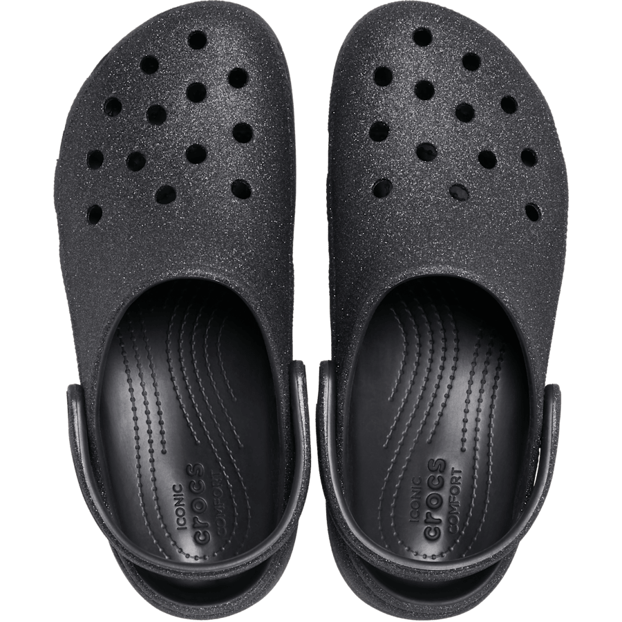 Black Women's Classic Platform Glitter Clog - Top - Crocs