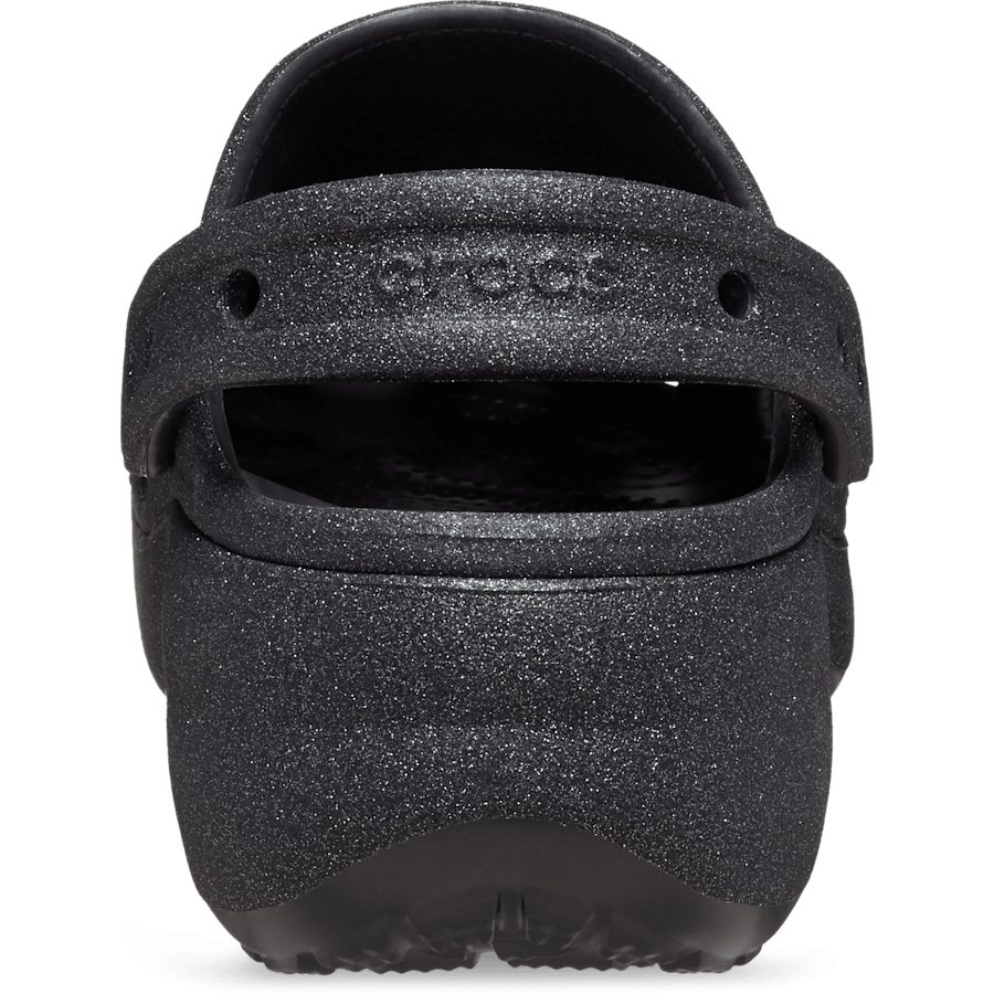 Black Women's Classic Platform Glitter Clog - Back - Crocs