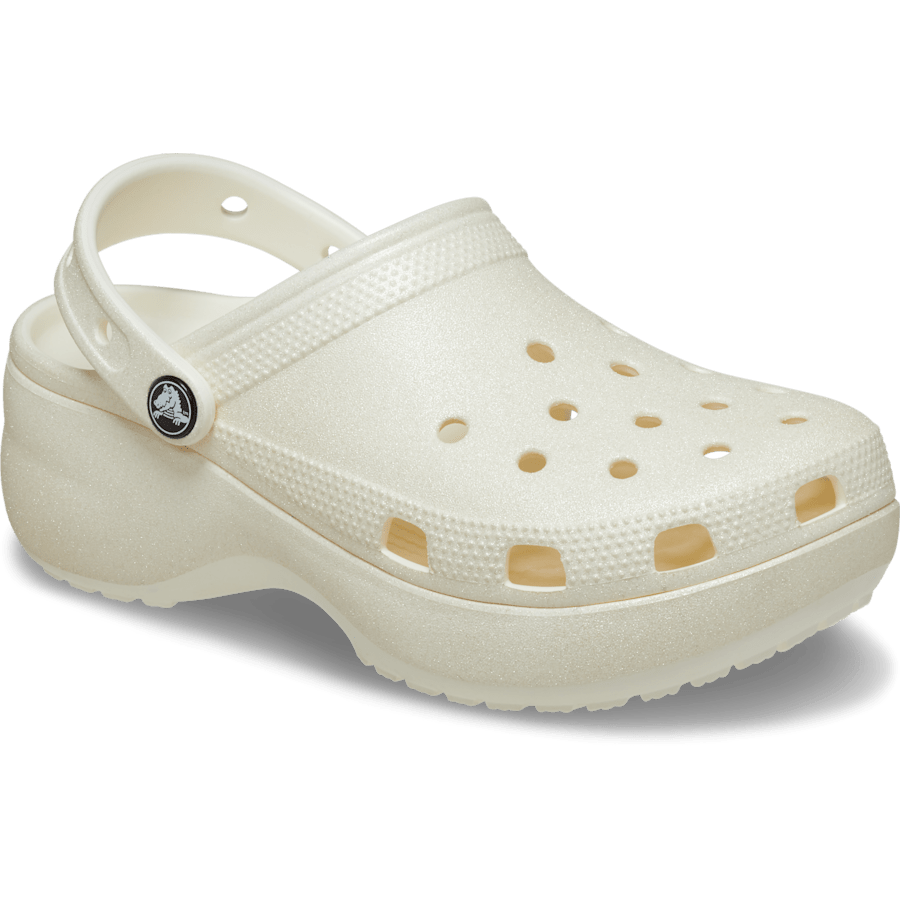 Chalk Women's Classic Platform Glitter Clog - Angle - Crocs
