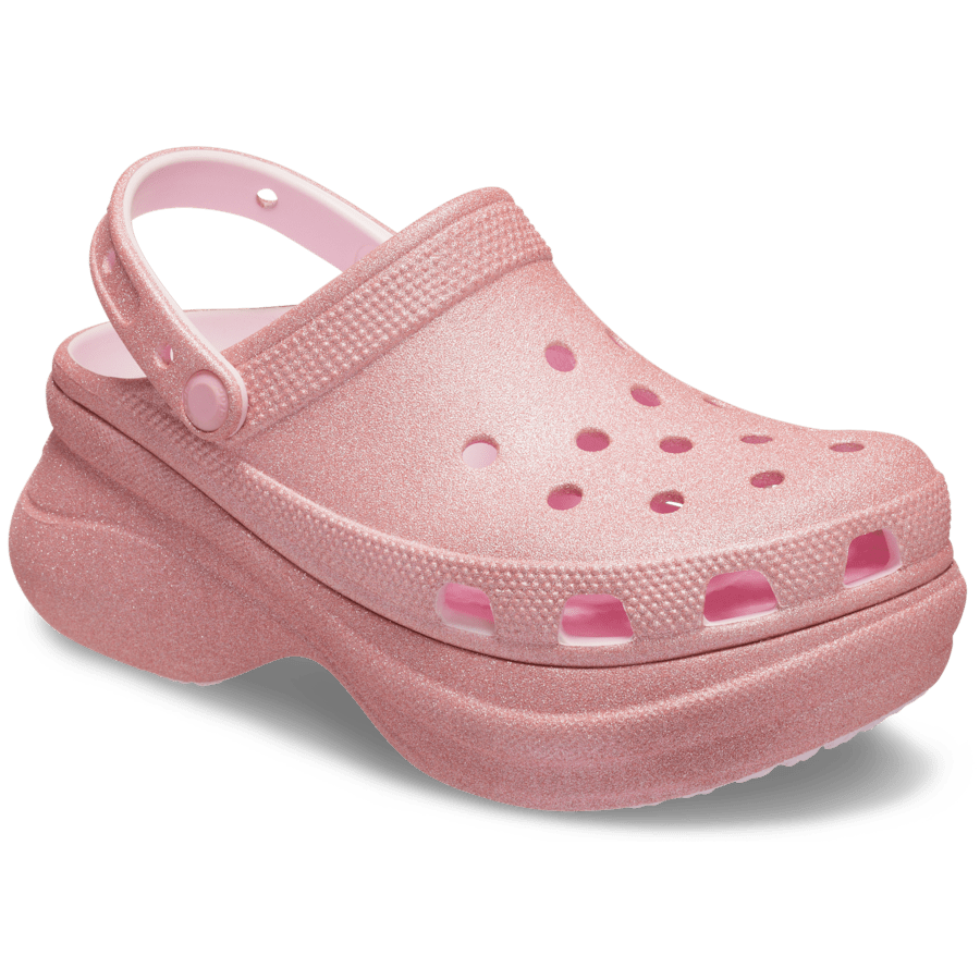 Pink Milk Bae Glitter Clog - Angle - Crocs