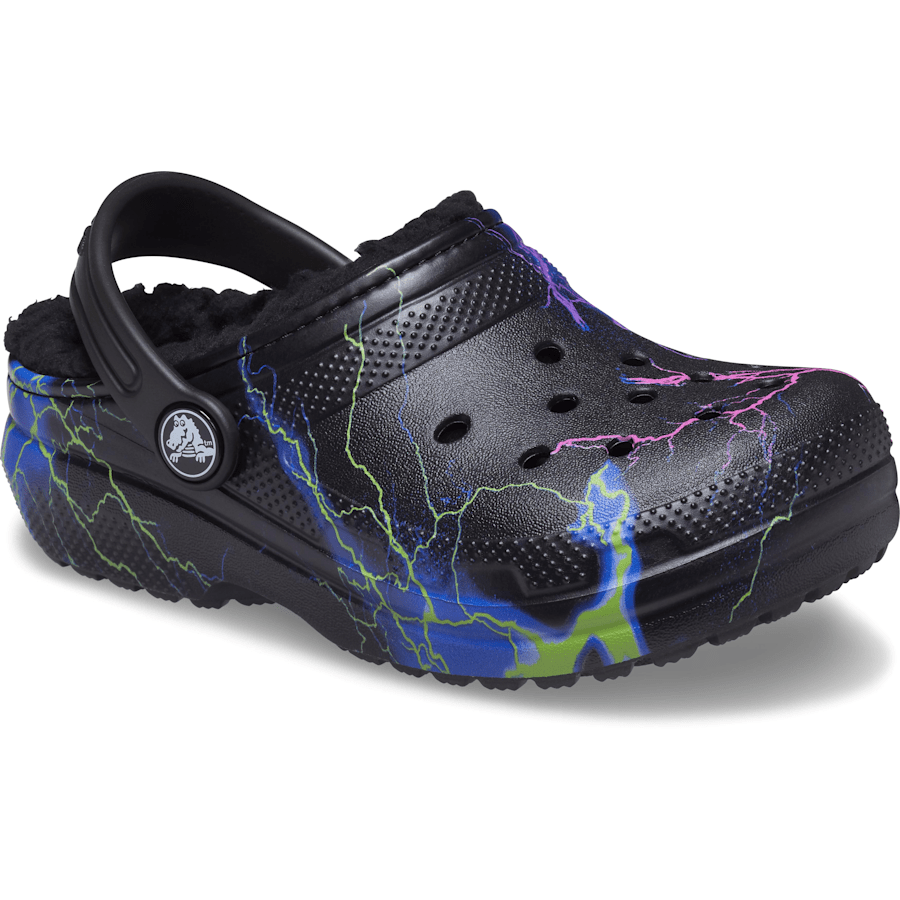 Black / Multi Kids' Classic Lined Out of This World Clog - Angle - Crocs