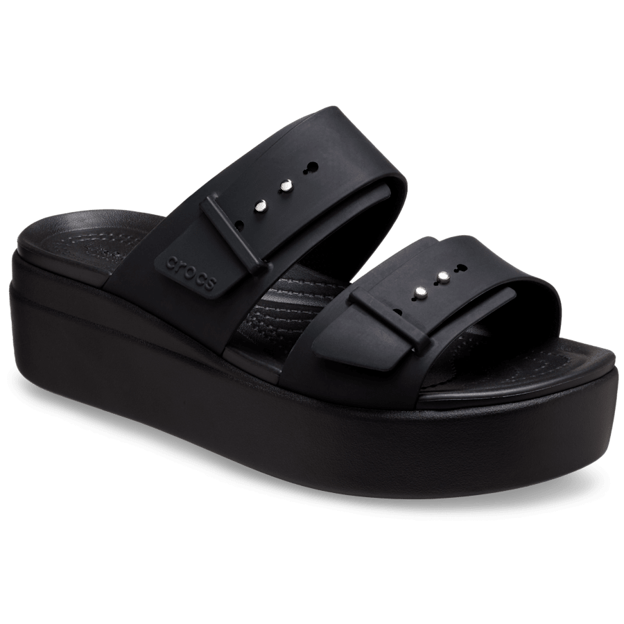 Black Brooklyn Buckle - Angle - Crocs