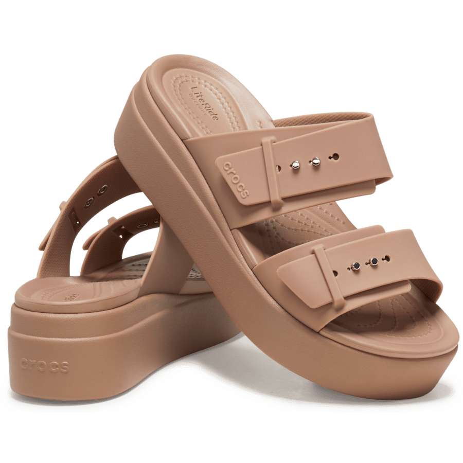 Latte Brooklyn Buckle - Pair - Crocs