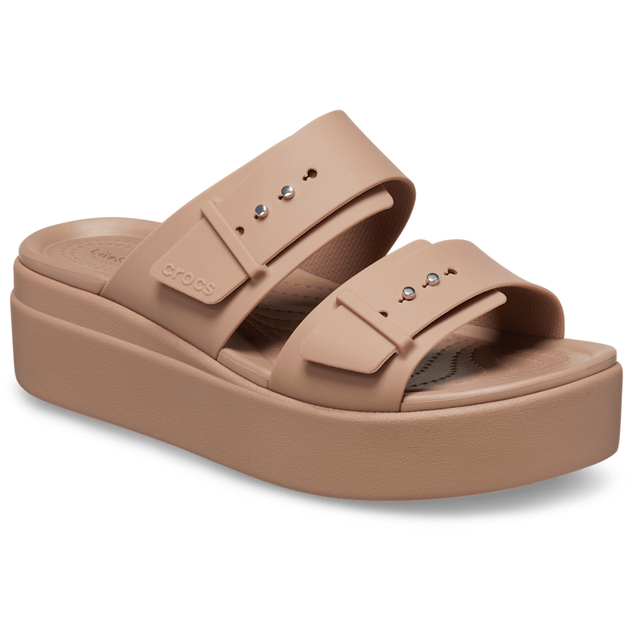 Latte Brooklyn Buckle - Angle - Crocs