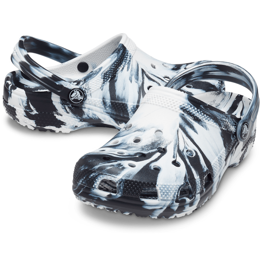 Black / White Kids' Classic Marbled Clog - Pair - Crocs