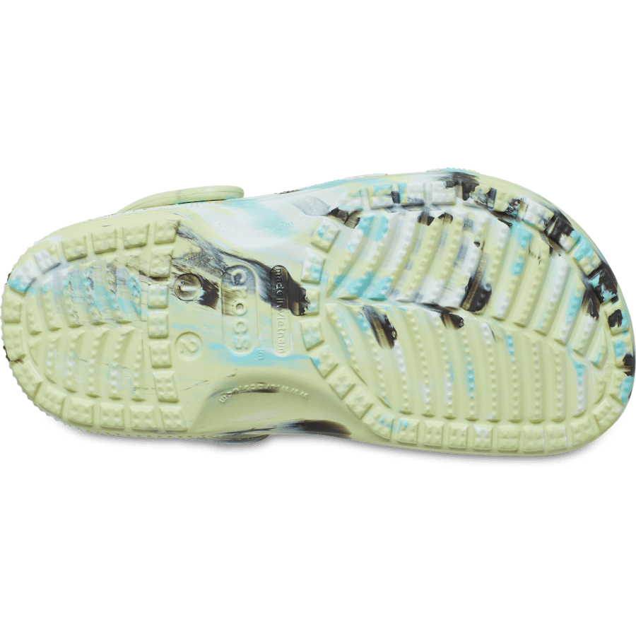 Frothy Green / Multi Kids' Classic Marbled Clog - Bottom - Crocs