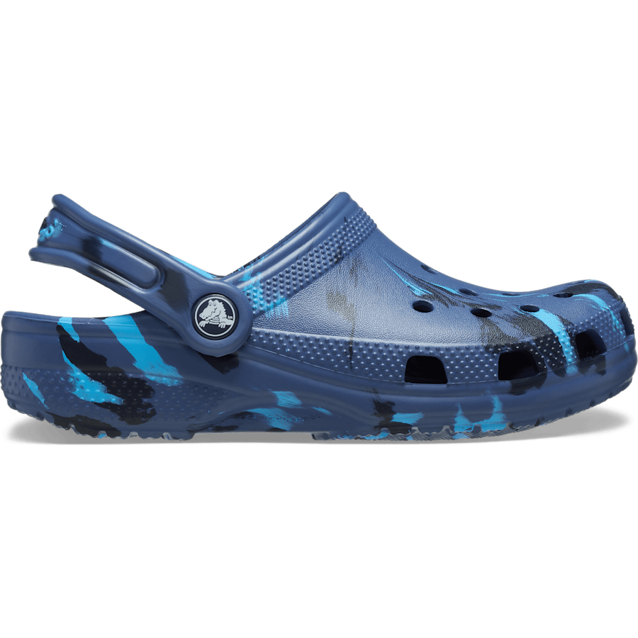 Navy / Multi Kids' Classic Marbled Clog - Side - Crocs