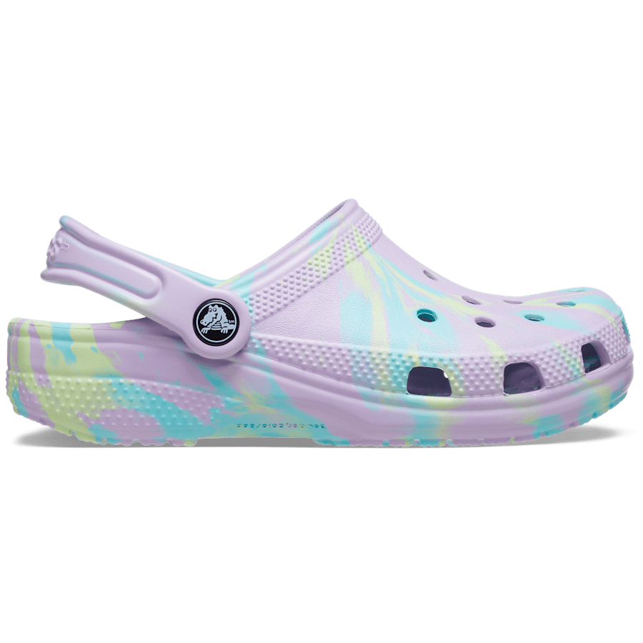 Lavender / Multi Kids' Classic Marbled Clog - Side - Crocs