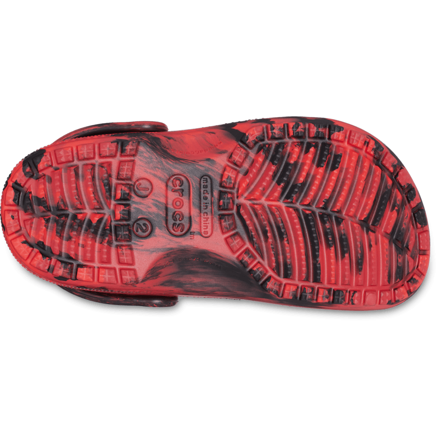 Pepper / Black Kids' Classic Marbled Clog - Bottom - Crocs