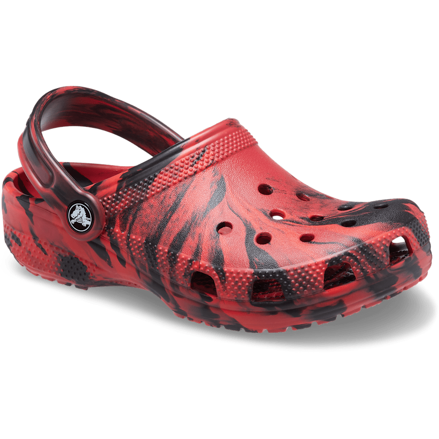 Pepper / Black Kids' Classic Marbled Clog - Angle - Crocs