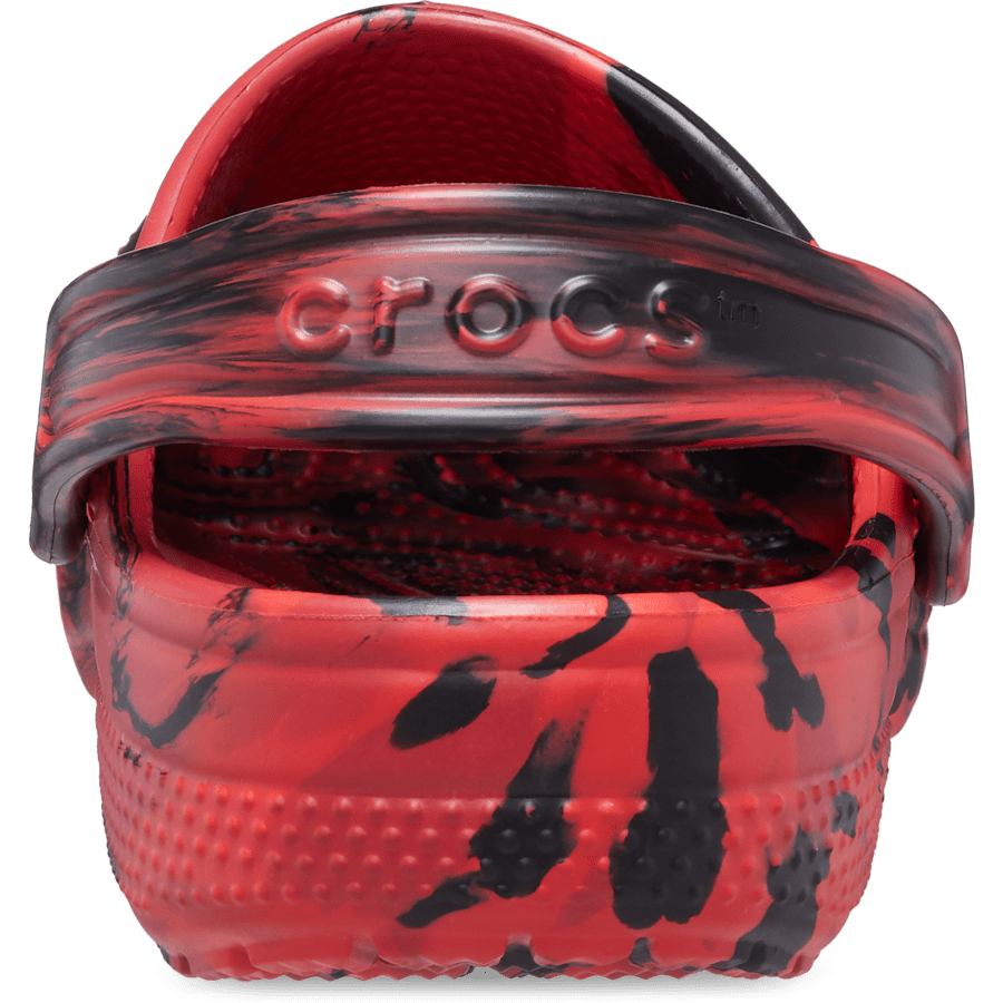 Pepper / Black Kids' Classic Marbled Clog - Back - Crocs