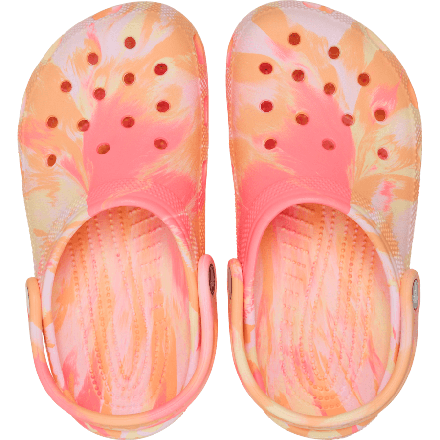 Crocs Kids' Classic Marbled Clog — Guava / Multi