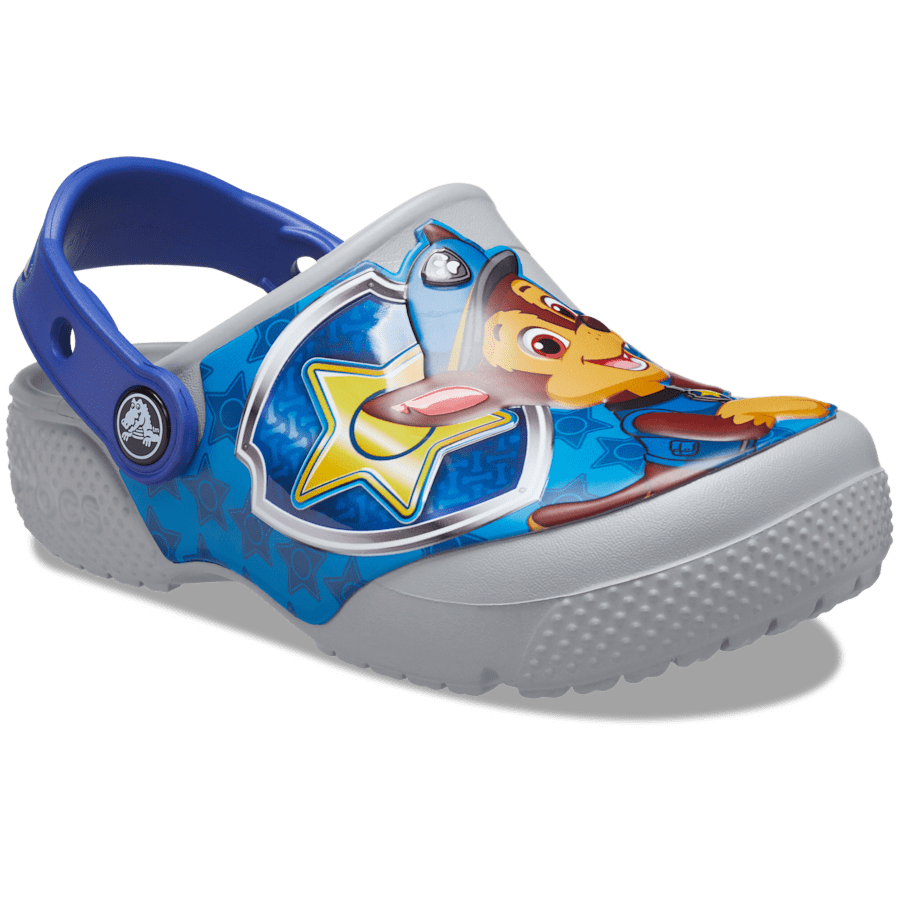 Light Grey Toddler Fun Lab Paw Patrol Patch Clog - Angle - Crocs