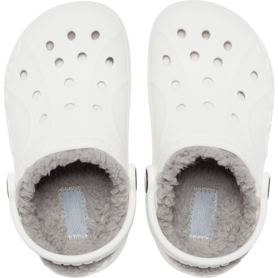 White / Light Grey Kids’ Baya Lined Clog - Top - Crocs