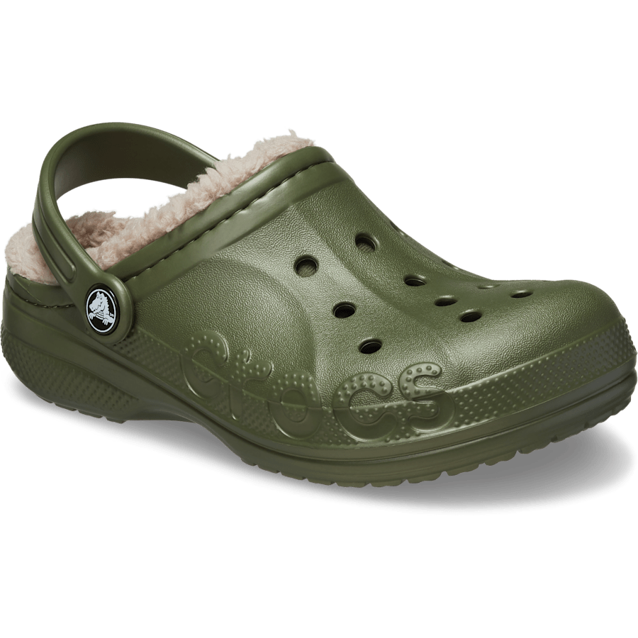 Army Green Kids’ Baya Lined Clog - Angle - Crocs