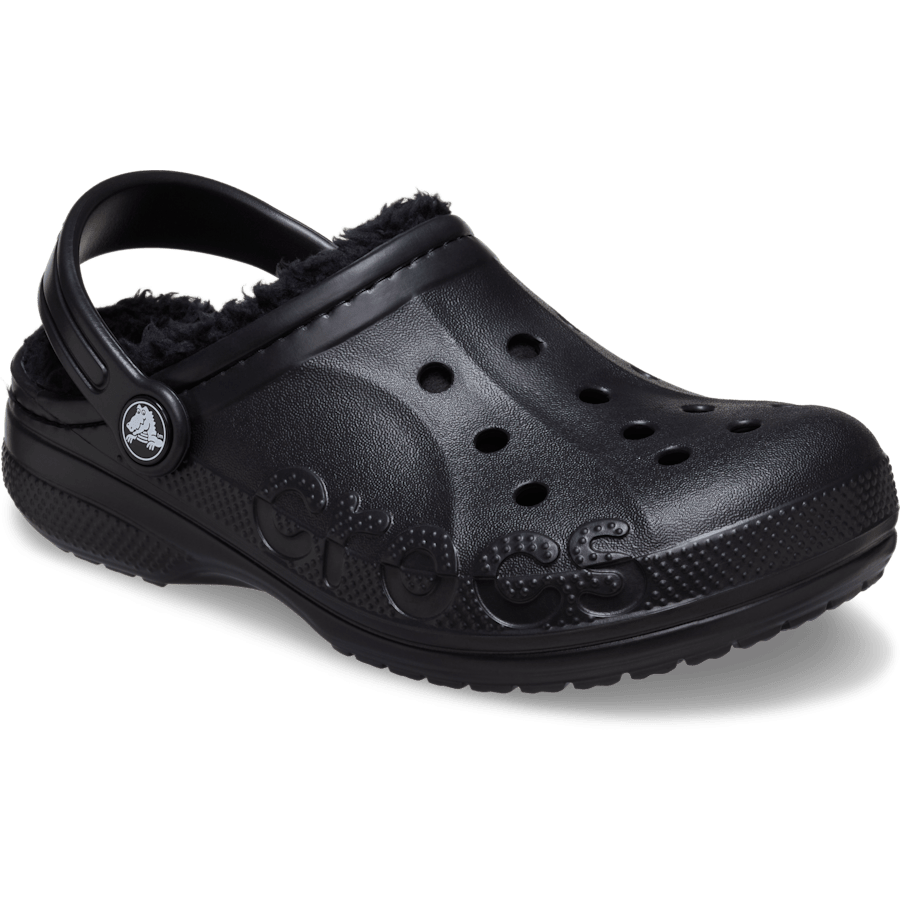 Black Toddler Baya Lined Clog - Angle - Crocs