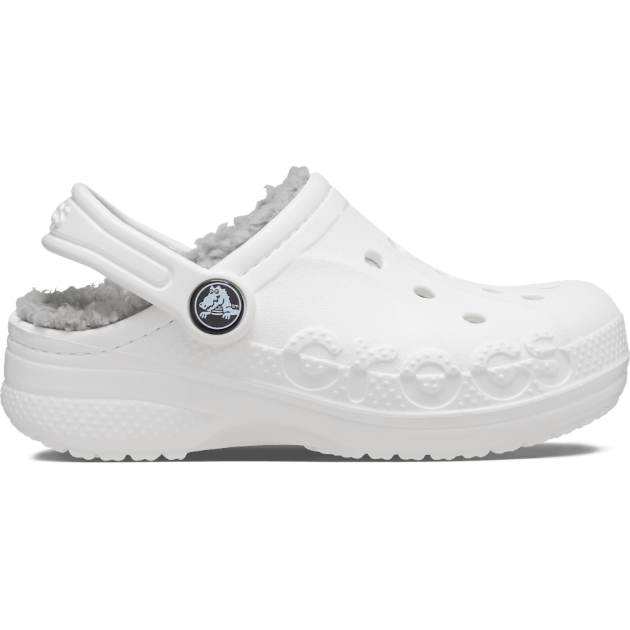 White / Light Grey Toddler Baya Lined Clog - Side - Crocs